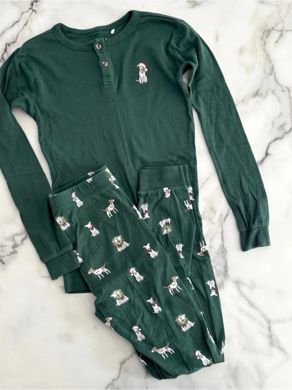 Petit Lem Dog Print Pajama Set